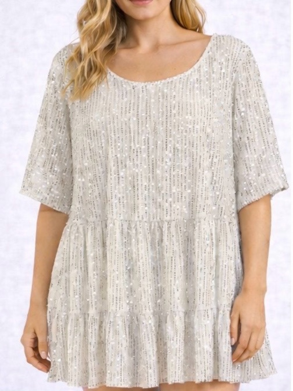Women’s Plus Size Sequin Scoop Neck Dress - Size 4X